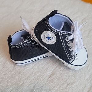 Baby Baby Sparkly Black Crib Shoes | Size 1